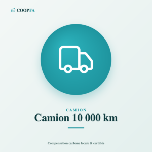 Camion 10 000 km, compensation carbone locale et certifiée au Québec, Coop FA