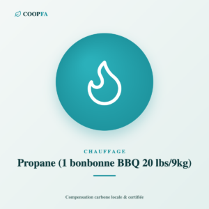 Propane (1 bonbonne BBQ 20 lbs/9kg), compensation carbone locale et certifiée au Québec, Coop FA
